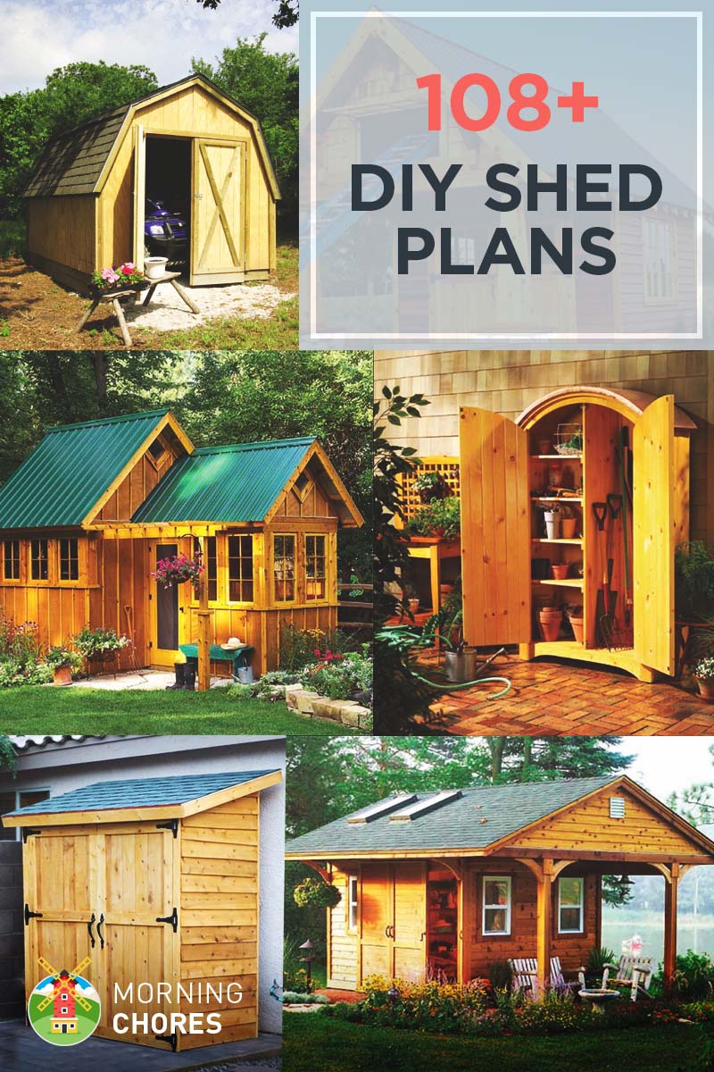 108 DIY Shed Plans with Detailed Step-by-Step Tutorials (Free)