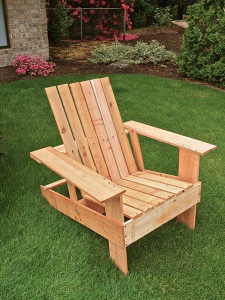 Large PLANS to build beautiful strong Adirondack style patio/lawn/deck chair. 