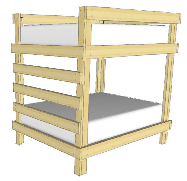 31 Diy Bunk Bed Plans Ideas That Will, Plans To Build A Queen Size Loft Bed