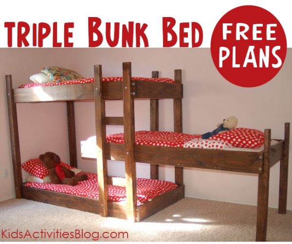 31 Diy Bunk Bed Plans Ideas That Will, Pallet Triple Bunk Beds