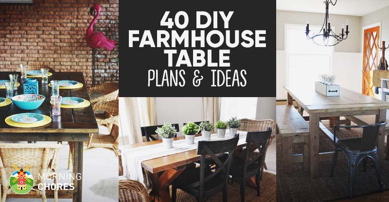 40 Diy Farmhouse Table Plans Ideas, Farmhouse Dining Room Set For 10