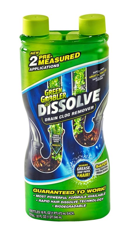 Green Gobbler DISSOLVE 32 Ounce Clog Remover Drain Cleaner