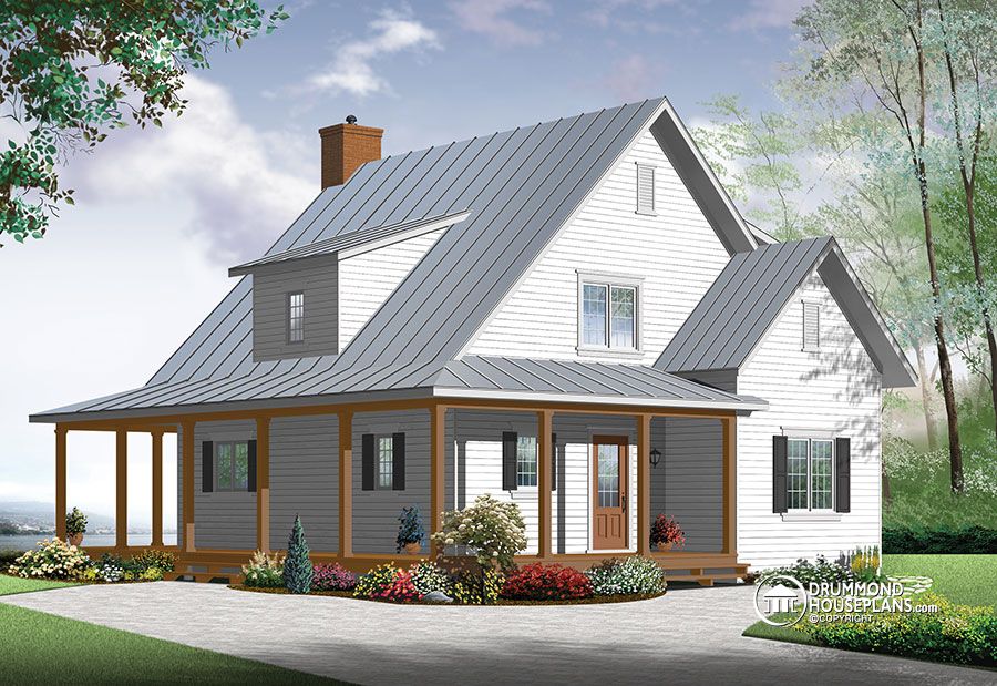 25 Gorgeous Farmhouse Plans For Your, 3 Bedroom Ranch Style House Plans With Open Floor Plan
