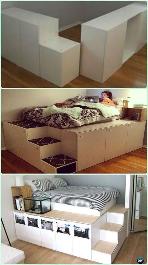 22 Spacious Diy Platform Bed Plans, Making A Bed Frame With Drawers