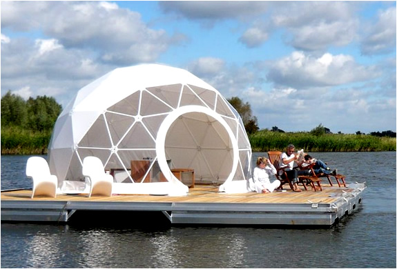 geodesic dome on the water