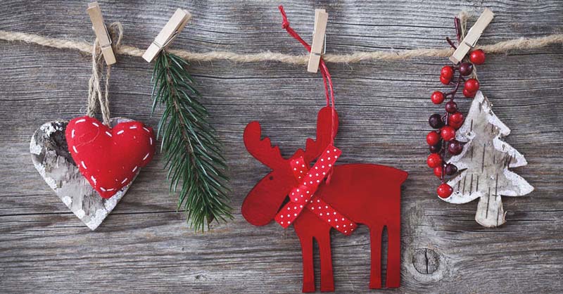 Handmade Holiday Festive Wooden Spool Christmas Ornament with Reindeer Charm