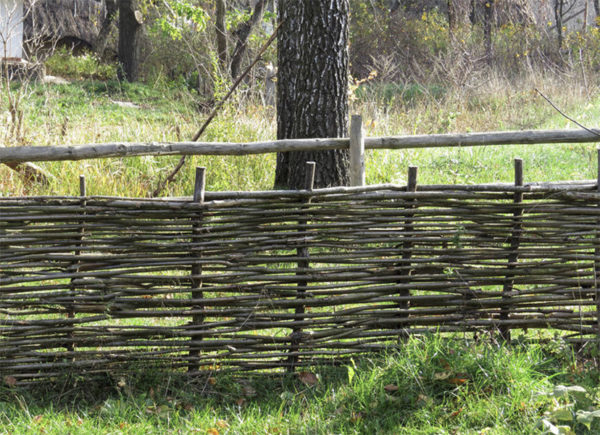 Wattle fencing made out of hazelnut wood