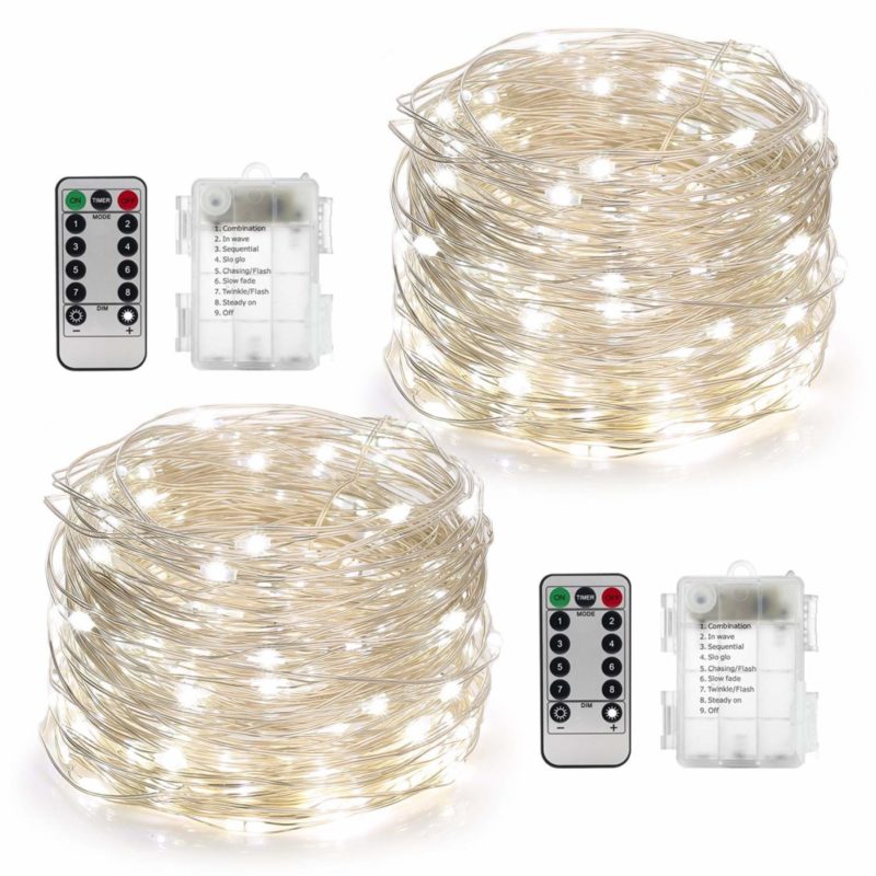 YIHONG 2-Pack 50 Battery-operated Christmas Lights