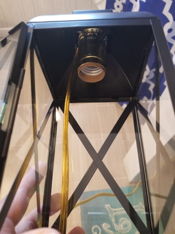 the inside of the diy lamp