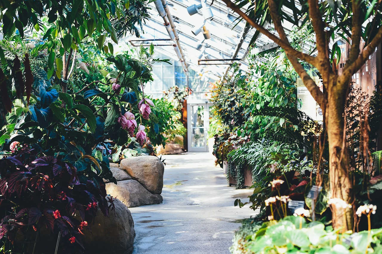 a beautiful permanent greenhouse garden