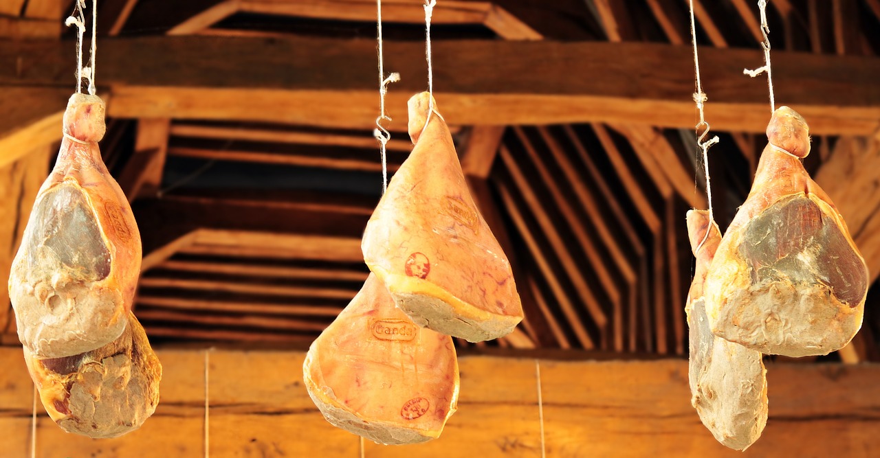 salted hams are commonly used for salting and smoking food preservation techniques