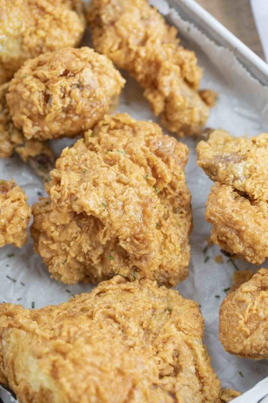 fried chicken is an obvious choice as picnic food ideas