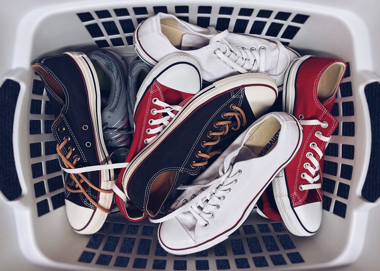 a laundry hack to wash shoes