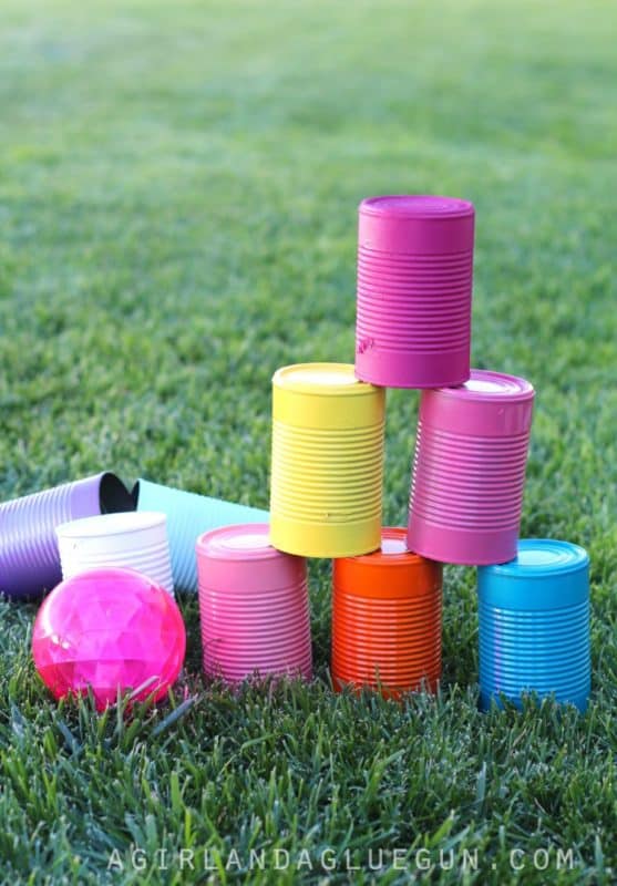 tin can blowing is a great backyard activity