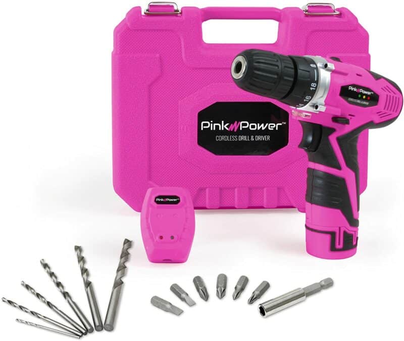 Pink Power PP121LI 12V Cordless Drill and Driver Tool Kit for Women