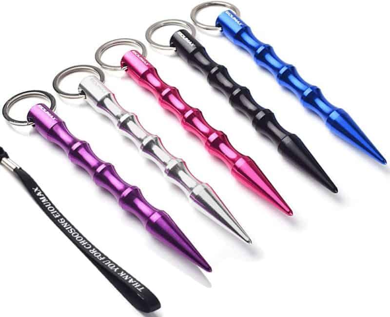 4 Pcs Nib Shape Hand Held Protect Tool BSTHP Self Defense Aluminum Keychain 4 Colors 