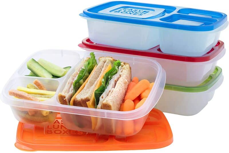 LunchBots Silicone Bento Cups Set - Accessories Designed to Fit in Medium and Large Bento Lunch Boxes - 7 Pieces - Blue/Aqua